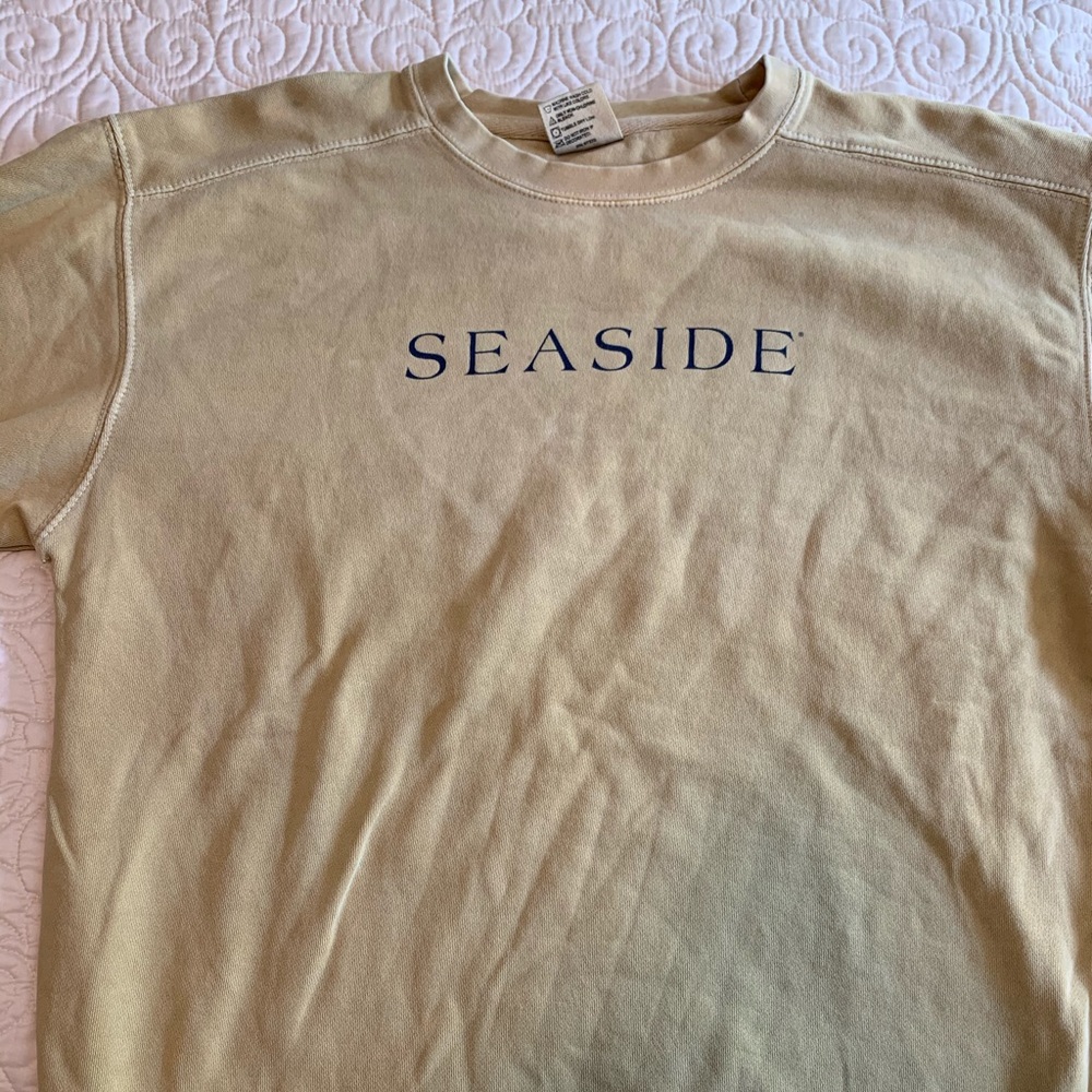 Yellow Seaside Comfort colors sweatshirt.